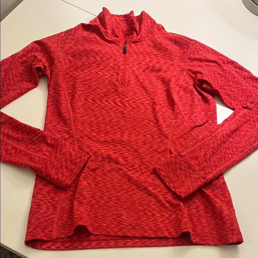 REI Red Heathered Activewear Quarter Zip